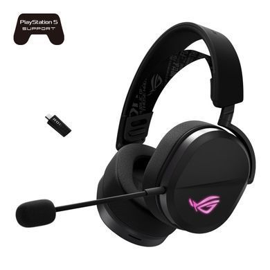 Гарнітура ігрова ASUS ROG Pelta, USB-A/BT/WL, RGB, 1.8м, чорний (90YH0410-BHUA00) [107467]