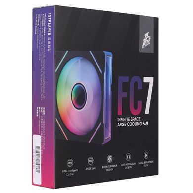 Вентилятор 1stPlayer FC7 Black (FC7-BK-1IN1) [609129]