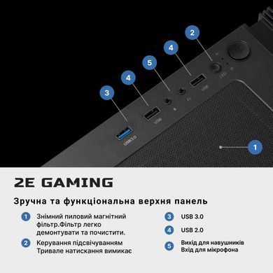 Комп&rsquo;ютер персональний 2E Complex Gaming AMD R5-5600, 16Gb, F1TB, NVD3060-12, B550, G3301, 650W, Win11 (2E-9801) [101554]