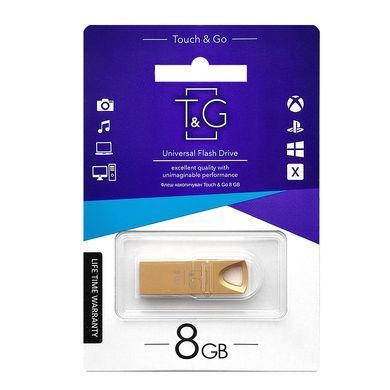 Флеш-накопичувач USB 8GB T&G 117 Metal Series Gold (TG117GD-8G) [607177]