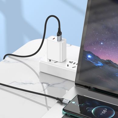Кабель HOCO X102 USB to Type-C 3A, 1m, nylon, aluminum connectors, Black (6942007608770) [805366]