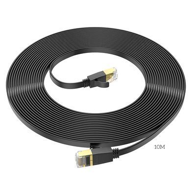 Мережевий кабель HOCO US07 General pure copper flat network cable(L=10M) Black (6931474780713) [806292]