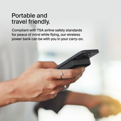 Акумулятор портативний літій-іонний Power Bank Belkin 10000мА&middot;год, 15Вт, MagSafe Qi2, чорний (BPD008BTBK) [112186]