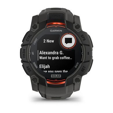 Смарт-годинник Garmin Instinct 3 50mm Solar Black with Charcoal Silicone Band (010-02935-40) [604567]