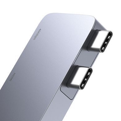 USB-хаб Baseus UltraJoy Series 5-Port HUB Space Grey (USB-C*2 to USB-C 40Gbps*1+HDMI 4K@30Hz*1+USB3.0*3） (B00052801811-04) [806519]