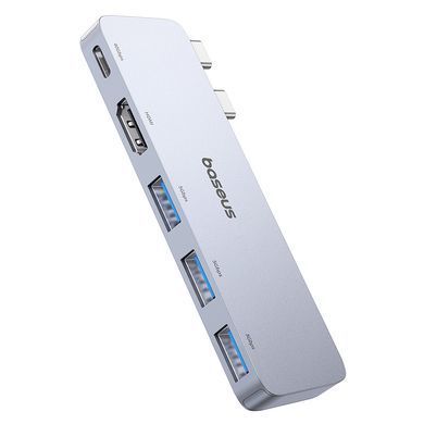 USB-хаб Baseus UltraJoy Series 5-Port HUB Space Grey (USB-C*2 to USB-C 40Gbps*1+HDMI 4K@30Hz*1+USB3.0*3） (B00052801811-04) [806519]