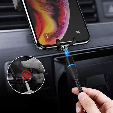 Кабель ColorWay USB - Lightning + micro USB + USB Type-C (M/M), Magnetic Data/Quick Charge, 2.4 А, 1 м, Black (CW-CBUU038-BK) [612355]