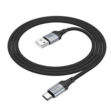 Кабель HOCO X102 USB to Type-C 3A, 1m, nylon, aluminum connectors, Black (6942007608770) [805366]