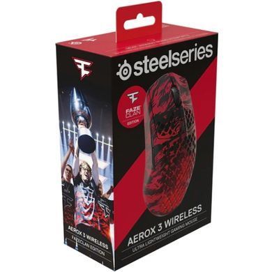 Мишка SteelSeries Aerox 3 Wireless, RGB, 18000dpi., 6кн., Faze Clan Edition (62609) [401309]