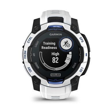 Смарт-годинник Garmin Instinct 3 45mm Solar Whitestone with Whitestone/Bolt Blue Silicone (010-02934-43) [619287]