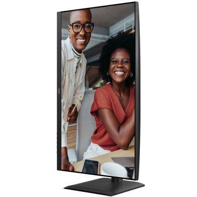 Монітор TFT 27" AOC, 4K UHD, IPS, 2xHDMI, DP, USB-C, RJ-45, USB hub, HAS, Pivot, кол., чорний (U27E4CV) [405351]