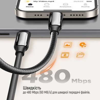 Кабель ColorWay USB Type-C + USB Type-C (M/M), 5.0 А, 1 м, Black (CW-CBPDCC069-BK) [604385]