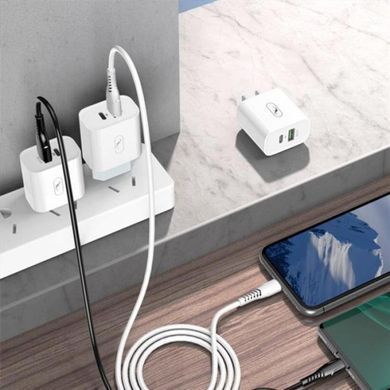Зарядний пристрій SkyDolphin SC20 PD+QC3.0 (2USB, 3A) White (SDMZP-000121) [603319]