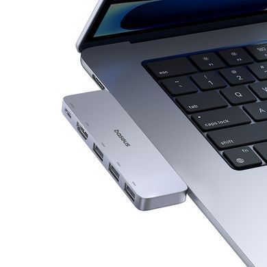 USB-хаб Baseus UltraJoy Series 5-Port HUB Space Grey (USB-C*2 to USB-C 40Gbps*1+HDMI 4K@30Hz*1+USB3.0*3） (B00052801811-04) [806519]