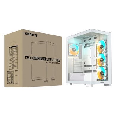 Корпус Gigabyte Aorus C500 Panoramic Stealth Tempered Glass Ice без БЖ (GB-C500PI ST) [608837]