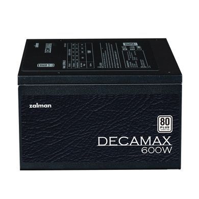 Блок живлення Zalman Decamax (600W) 85%, 80 Plus, 120мм, 1xMB 24pin(20+4), 1xCPU 8pin(4+4), 3xMolex, 6xSATA, 2xPCIe 8pin(6+2) (ZM600-LX3) [109631]