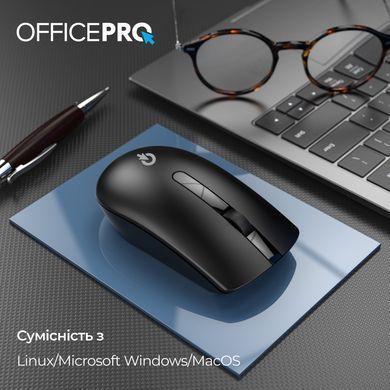Миша бездротова OfficePro Silent Click Wireless Black (M175B) [606675]