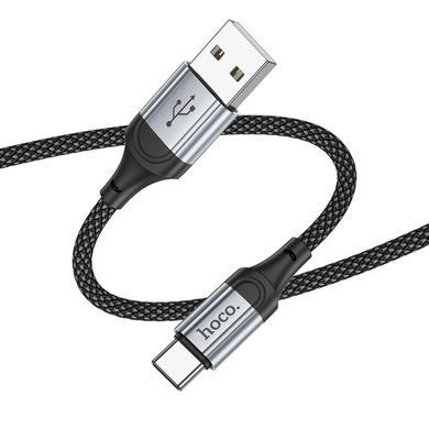 Кабель HOCO X102 USB to Type-C 3A, 1m, nylon, aluminum connectors, Black (6942007608770) [805366]