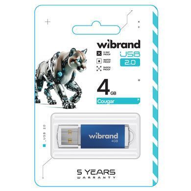 Флеш-накопичувач Wibrand USB 2.0 Cougar 4Gb Blue (WI2.0/CU4P1U) [802996]