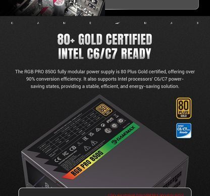 Блок живлення GAMEMAX (RGB PRO 850G) [304297]