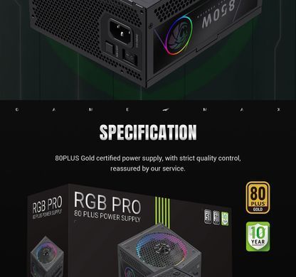 Блок живлення GAMEMAX (RGB PRO 850G) [304297]