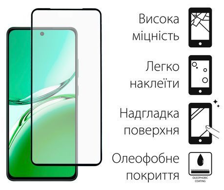 Захисне скло Dengos для Oppo Reno 12F Black Full Glue 2шт (DG-TG2P-58) [600792]