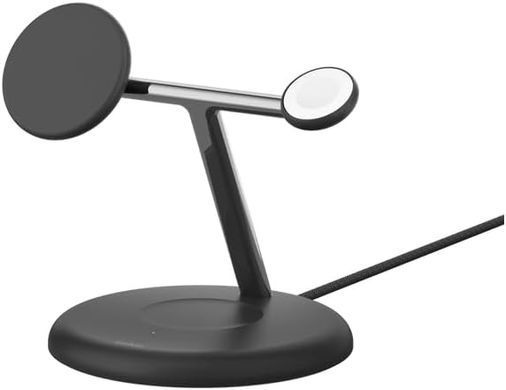 Зарядний пристрій бездротовий Belkin 3в1 Magnetic Adjustable Pad Qi2 15Вт, чорний (WIZ023VFBK) [108411]