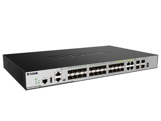 Комутатор D-Link 20xSFP, 4xSFP/GE, 4xSFP+, L3 (DGS-3630-28SC) [14856]