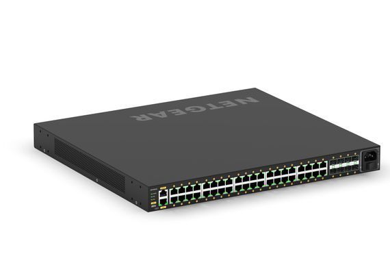 Комутатор NETGEAR M4250-40G8XF-PoE+ (GSM4248PX), 40x1GE PoE+(960Вт), 8xSFP+, AV Line керований L2 (GSM4248PX-100EUS) [15187]