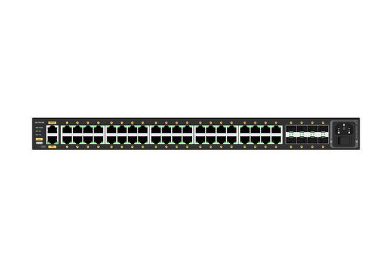 Комутатор NETGEAR M4250-40G8XF-PoE+ (GSM4248PX), 40x1GE PoE+(960Вт), 8xSFP+, AV Line керований L2 (GSM4248PX-100EUS) [15187]