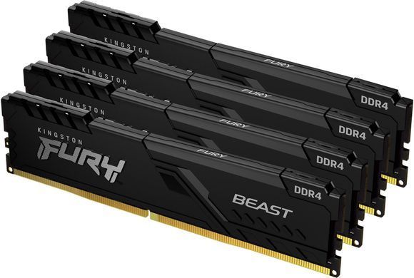 Пам'ять ПК Kingston DDR4 32GB KIT (8GBx4) 3200 FURY Beast (KF432C16BBK4/32) [103909]