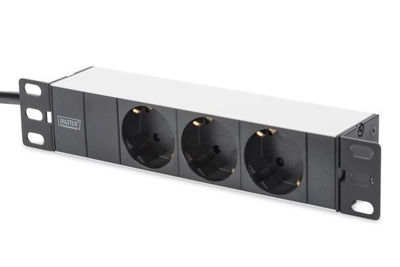 Пристрій розподілу електроживлення DIGITUS 10" 1U, 16A, 230V 3xSchuko, вилка Schuko (DN-95411) [108834]