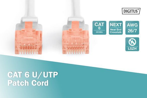 Патч-корд DIGITUS CAT 6 UTP, 5м, AWG 26/7, CCA, PVC, сірий (DK-1612-050) [109968]