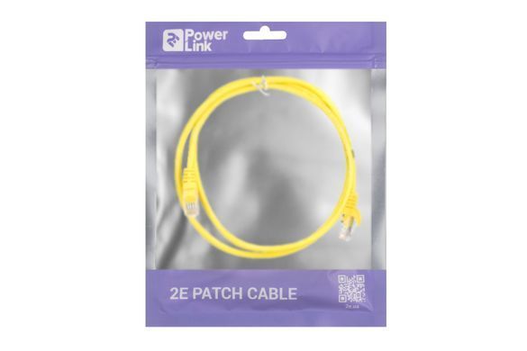 Патч-корд 2E САТ 5e, UTP, 1.20м, 26AWG, RJ45, 7/0.16, CCA, PVC, жовтий (2E-PC5ECA-120YLW) [109853]