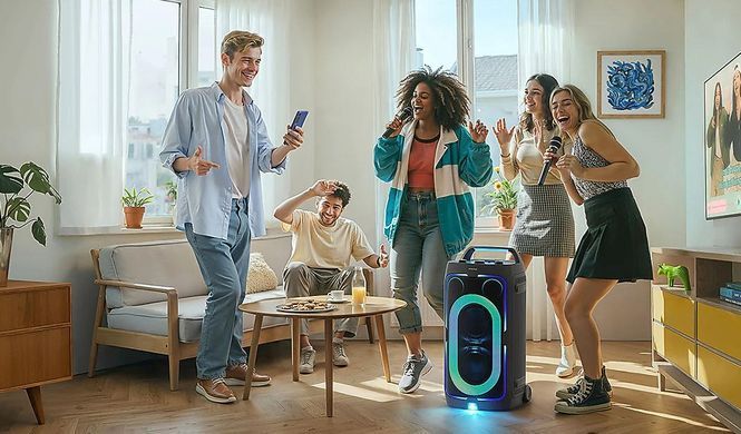 Акустична система Samsung MX-ST50F 240Вт, 2.0, BT, USB, 3.5 Mini Jack, IPX4, Party Lights+, SBC, AAC, чорний (MX-ST50F/UA) [113491]