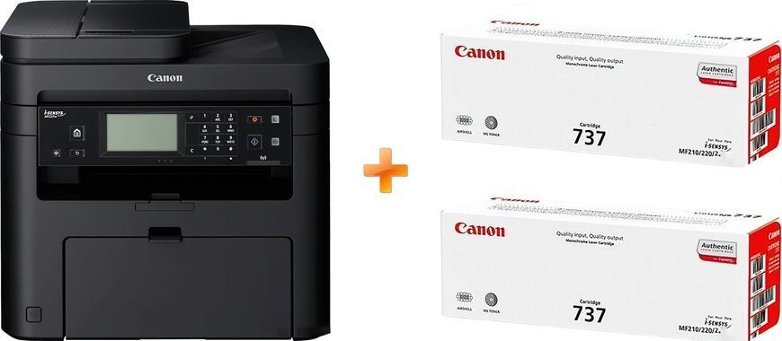 БФП А4 ч/б Canon i-SENSYS MF237w c Wi-Fi (бандл з 2 картриджами) (1418C170) [106651]