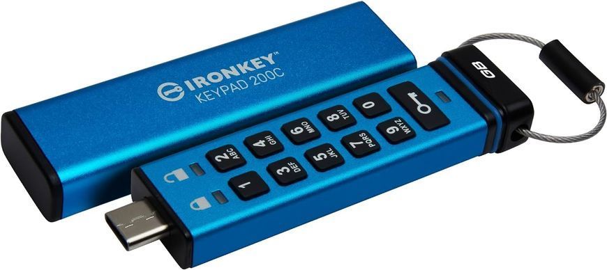 Флеш-накопичувач USB3.2 128GB Kingston IronKey Keypad 200 Type-C Blue (IKKP200C/128GB) [614253]