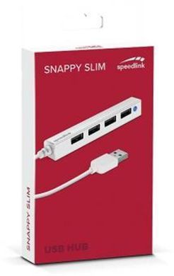 USB-хаб SpeedLink Snappy Slim 4 ports White (SL-140000-WE) [605104]
