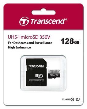 Карта пам'яті Transcend microSD 128GB C10 UHS-I U1 High Endurance (170TB) (TS128GUSD350V) [108902]