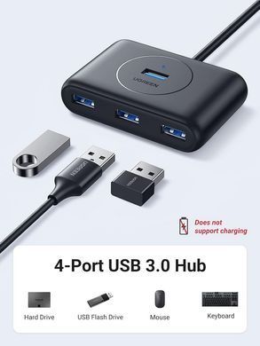 USB-хаб UGREEN CR113 USB 3.0 Hub 1m (Black) (UGR-20291) [803347]