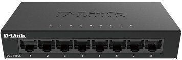Комутатор D-Link 8xGE, Некерований (DGS-108GL) [105125]