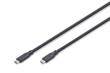 Кабель DIGITUS USB-C заряджання/синхронізації, USB 3.2 Gen 2, 10G, 100W, 4K, силіконовий, 1м, чорний (AK-300342-010-S) [108609]