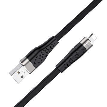 Кабель HOCO X53 USB to iP 2.4A, 1m, silicone, aluminum connectors, Black (6931474738059) [802377]
