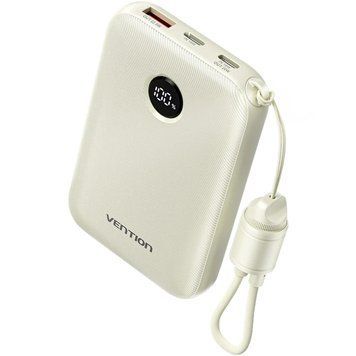 УМБ Vention 10000mAh 22,5W Fast Charging, USB-A, 2xUSB-C Beige (FKAN0-C) [404535]