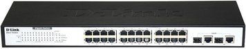 Комутатор D-Link 24xFE, 2xSFP/GE, Некерований (DES-1026G) [14783]