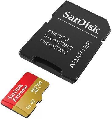 Карта пам'яті SanDisk microSD 128GB C10 UHS-I U3 R190/W90MB/s Extreme V30 + SD (SDSQXAA-128G-GN6MA) [108927]