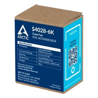 Корпусний вентилятор 40MM S4028-6K ARCTIC (ACFAN00185A) [501676]