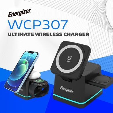 Зарядний пристрій Wireless 15W 3-in-1 Fast Charger black Energizer (WCP307) [404665]