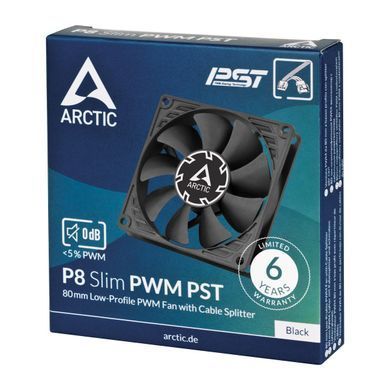 Вентилятор Arctic P8 Slim PWM PST Black (ACFAN00295A) [618295]