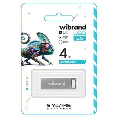 Флеш-накопичувач Wibrand USB 2.0 Chameleon 4Gb Silver (WI2.0/CH4U6S) [803552]